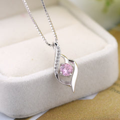 Female 925 Sterling Silver Necklace heart-shaped pendant