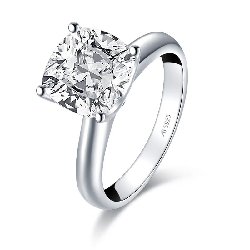 Simple Wedding Ring 925 Sterling Silver Diamond Ring