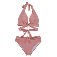 Split bikini two-piece suit