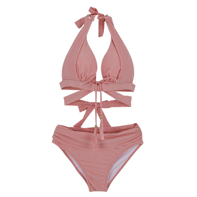 Split bikini two-piece suit