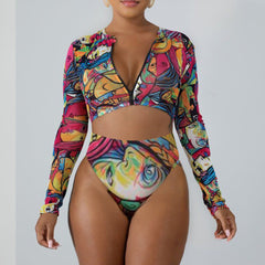 Surfing Swimsuit For Women Bikini Long Sleeve