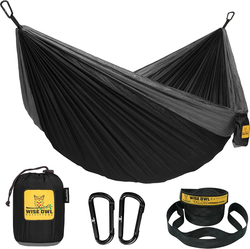 Camping Hammock - Camping Essentials, Portable Hammock W/Tree Straps, Single or Double Hammock for Outside, Hiking, and Travel