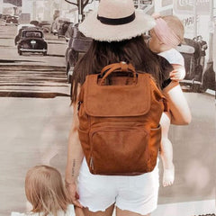 Leather Diaper Bag Backpack