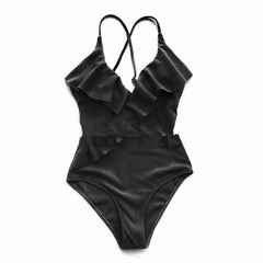 Ruffled one-piece swimsuit