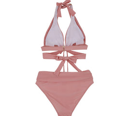 Split bikini two-piece suit