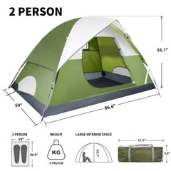 2/4 Person Tents for Camping - Waterproof Lightweight Outdoor Camping Tent Easy Set Up