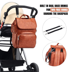 Leather Diaper Bag Backpack