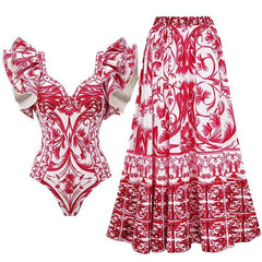 Fashion Trend Women's Printed Wear One-piece Suit Swimsuit