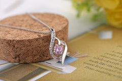 Female 925 Sterling Silver Necklace heart-shaped pendant