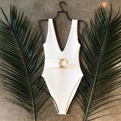 Belt ring one-piece swimsuit