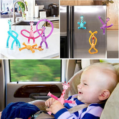 4 Pack Telescopic Suction Cup Giraffe Toy Sensory Tubes for Boys Girls 