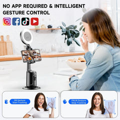 Auto Face Tracking Tripod with 2 Selfie Ring Light