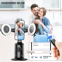 Auto Face Tracking Tripod with 2 Selfie Ring Light