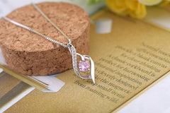 Female 925 Sterling Silver Necklace heart-shaped pendant