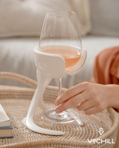 Stemmed Wine Glass Chiller | Keep the Chill without Giving up Your Glass | New Must-Have Wine Accessory | Separable & Refreezable Chill Cradle | Actively Chills Stemware | Stone, Perfect Pair