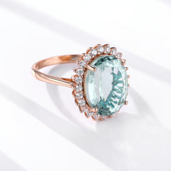 S925 Silver Set Natural Green Crystal Ring