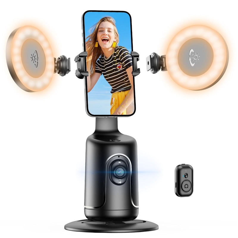 Auto Face Tracking Tripod with 2 Selfie Ring Light