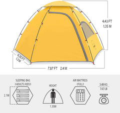 Outdoor Camping Tent 2/4 Person Waterproof Camping Tents Easy Setup Two/Four Man Tent Sun Shade 2/3/4 People