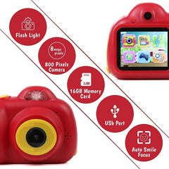 IQ Toys Digital Camera for Kids - Capture, Record, Play, and Have Fun! Includes 16GB SD Card, USB Cable, Card Reader, and Wearable Necklace