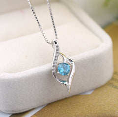 Female 925 Sterling Silver Necklace heart-shaped pendant