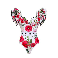 Fashion Trend Women's Printed Wear One-piece Suit Swimsuit