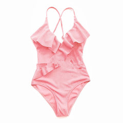 Ruffled one-piece swimsuit