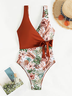 Multicolor Printing Bikini One-piece