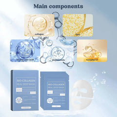 -4Pcs Biodance Bio-Collagen Real Deep Mask, Biodance Collagen Mask Overnight, Collagen Mask for Face, Organic Collagen Reverse Film Volume Peel off Mask, Hydrating and Firming Facial Mask, 3Ml