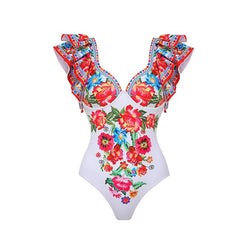 Fashion Trend Women's Printed Wear One-piece Suit Swimsuit