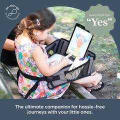 Ezy-Tote Travel Tray Organizer with Tablet Holder - Toddler and Big Kids Travel Essential for Cars, Airplanes, Strollers