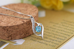 Female 925 Sterling Silver Necklace heart-shaped pendant