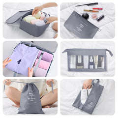 Packing Cubes for Travel, 8Pcs Travel Cubes Set Foldable Suitcase Organizer Lightweight Luggage Storage Bag, Gray