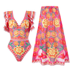 Fashion Trend Women's Printed Wear One-piece Suit Swimsuit