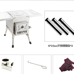 Wood Stove Outdoor Portable Picnic Stove Camping Windproof Camping Tent Stove Rural Household Smokeless Heating Stove