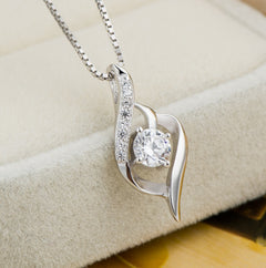 Female 925 Sterling Silver Necklace heart-shaped pendant