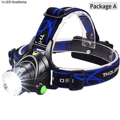 Powerful LED Headlamp 18650 DC Rechargeable