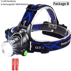 Powerful LED Headlamp 18650 DC Rechargeable