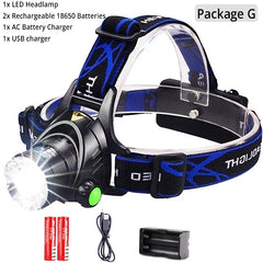 Powerful LED Headlamp 18650 DC Rechargeable