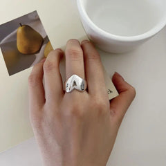 925 Sterling Silver Simple Heart Rings