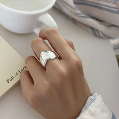 925 Sterling Silver Simple Heart Rings