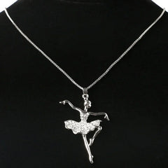 Fashion Crystal Little Girl Ballet Dancer Pendant