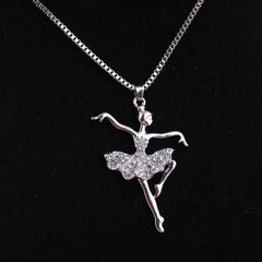 Fashion Crystal Little Girl Ballet Dancer Pendant