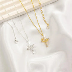 Simple Gold Diamond Cross Necklace for Women