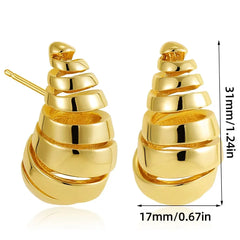 Big Water Drop 18K Gold Plated Metal Oversize Dupes