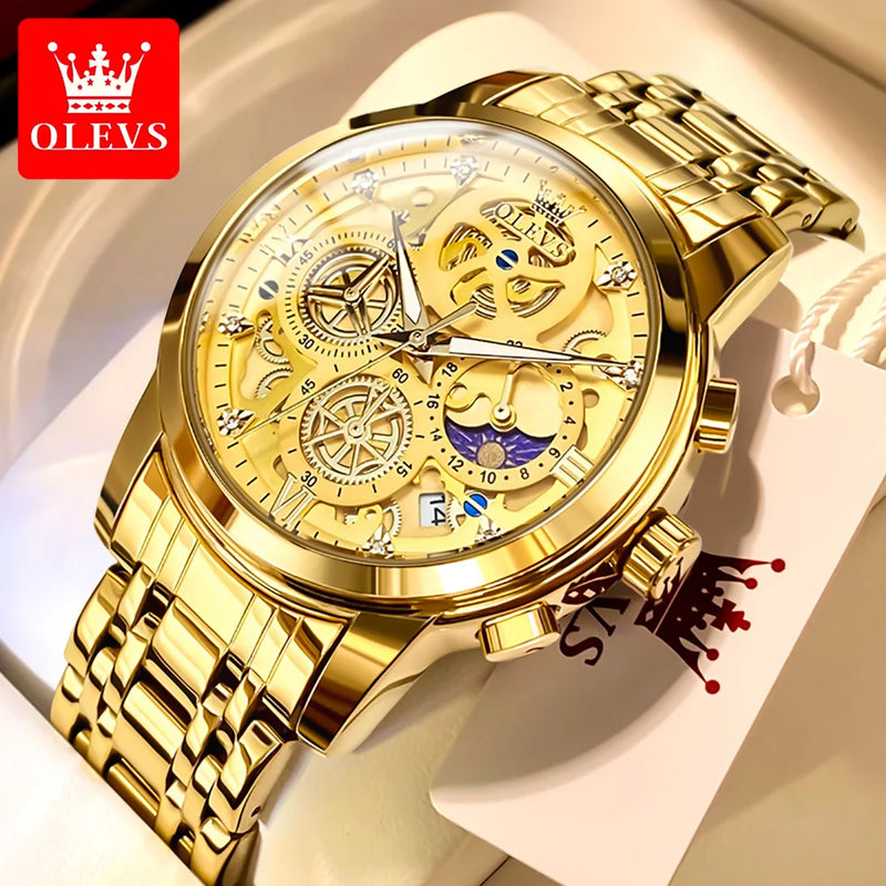 OLEVS Men's Watches Top Brand Luxury Original Waterproof