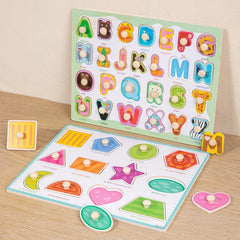 Montessori Wooden Puzzles Hand Grab Boards