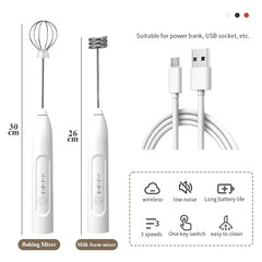 Baking Mixer Milk Frother 2-in-1 USB Rechargeable