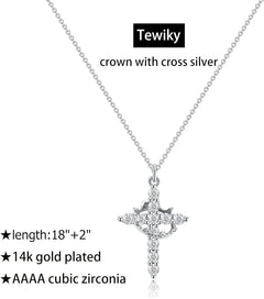 Simple Gold Diamond Cross Necklace for Women