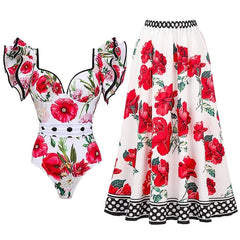 Fashion Trend Women's Printed Wear One-piece Suit Swimsuit