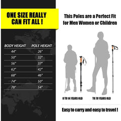 Trekking Poles Hiking Poles Carbon Fiber Folding Hiking Sticks Collapsible Nordic Walking Sticks Walking Poles